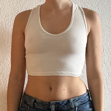 Cri top décolleté crème