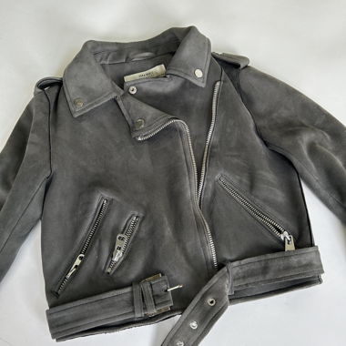 Zara Basic Bikerjacke aus Kunstsuedé