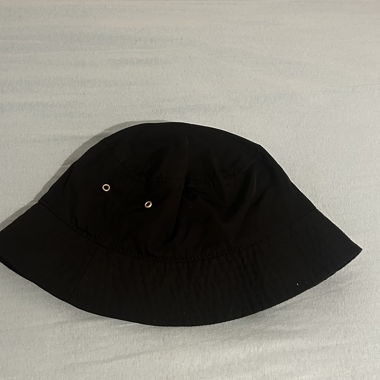 Black cotton bucket hat