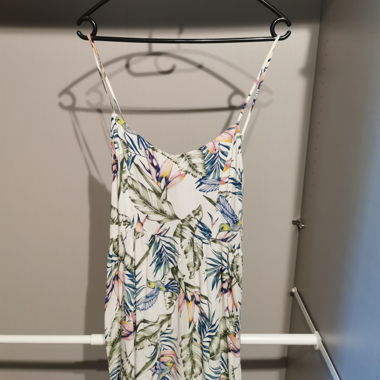 Patterned Slip Dress with Thin Straps