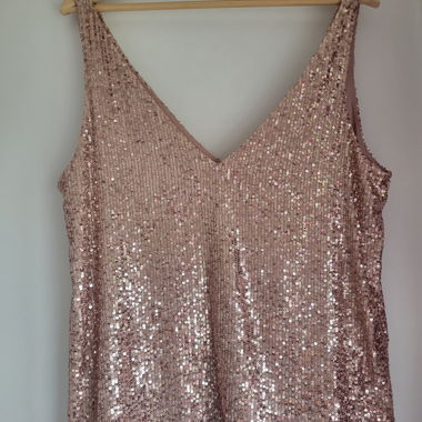 Pailetten-Top rosa