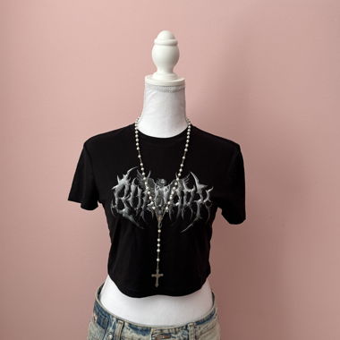Schwarzes Crop-Top