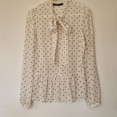 HALLHUBER Polka Dot Tie Blouse
