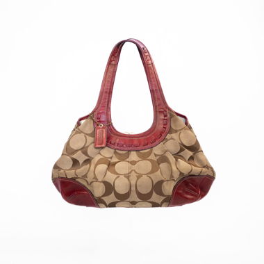 Borsa da spalla vintage Coach Kisslock Bordeaux rara