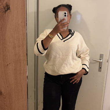 Fashion Nova Beige/Black Sweater