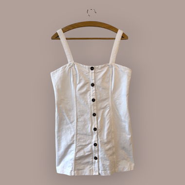 White dress with buttons - Robe blanche
