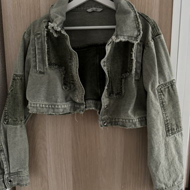 Crop oversize Jeans Jacke