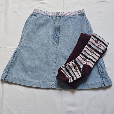 H&M Jeansrock mit Strumpfhose