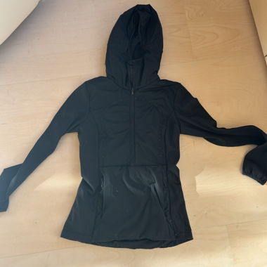 Lululemon Black hooded athletica running jacket