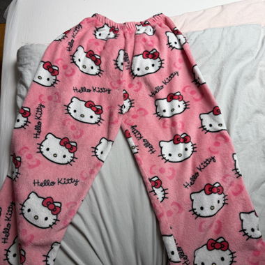 Pink Hello Kitty fleece pajama pants