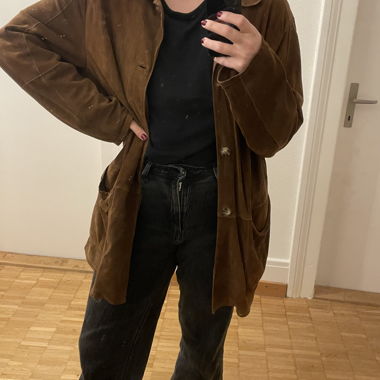 Giacca in pelle marrone