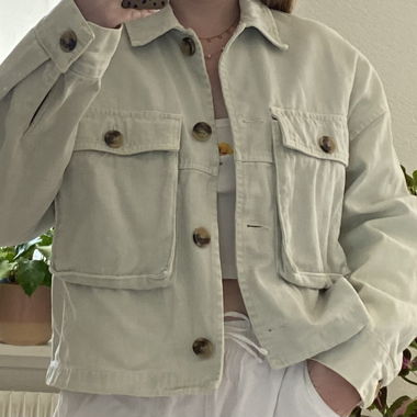 Giacca di jeans verde chiaro
