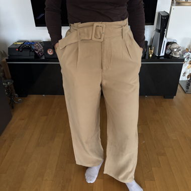 Pantalon en tissu beige