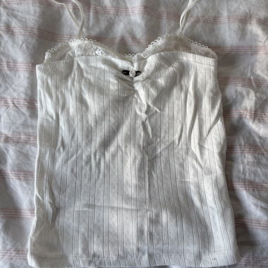 White Kiabi Spaghetti Top XS