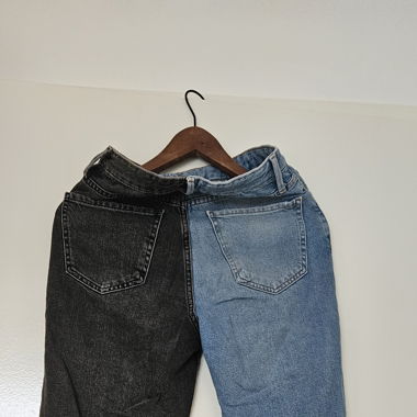 Bershka Hose Blau Schwarz