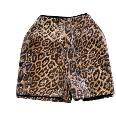 Leopard glitter short S/M