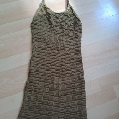 Olive Slip Dress with Straps XS