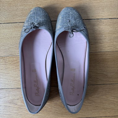 Ballerines Pretty avec paillettes argentées, taille 39