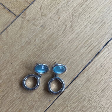 Silver blue earrings