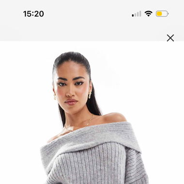 Schulterfreies Oversize- Steickpullover