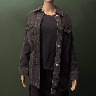 Giacca di jeans nera