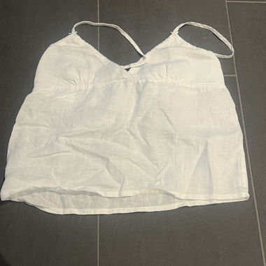 Top bianco da spalla
