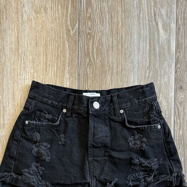 Short en jean noir