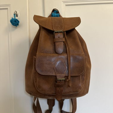 Leather backpack