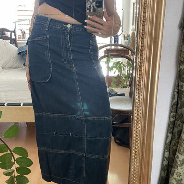 Denim Skirt with Pockets
