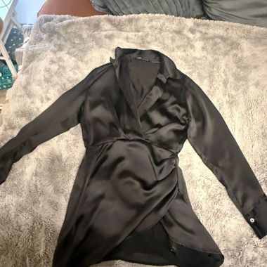 Abito in raso nero Zara taglia S