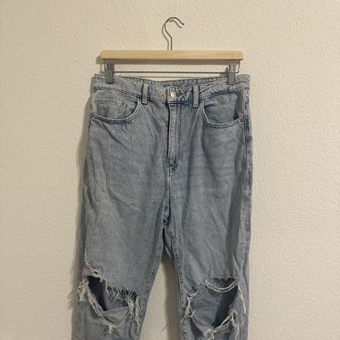 LOOSE MOM JEANS ULTRA HIGH WAIST ANKLE LENGTH