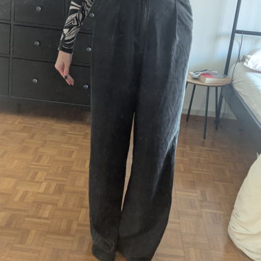 Flowing Zara Trousers Dark Grey
