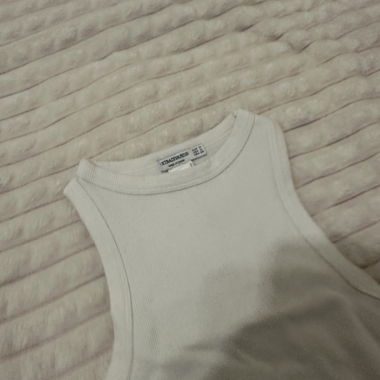 Classic White Ribbed Tank Crop
