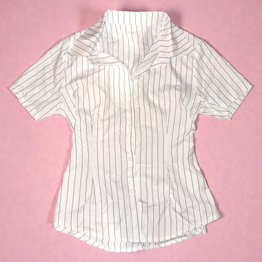 Fitted white striped shirt