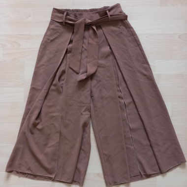 Rust-brown loose summer capri pants