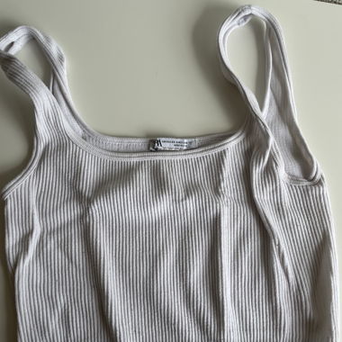 White Ribbed Crop Top