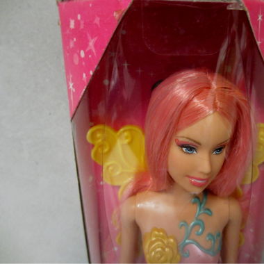 2008 Mattel Barbie Elfe Fee Flügel Rosa Haare *2