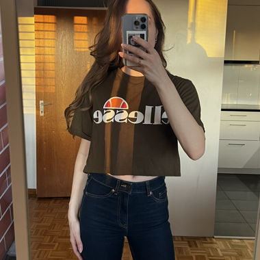 Ellesse Crop T-Shirt Khaki/oliva