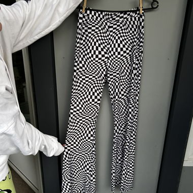 Trippy checkered y2k schlaghosen