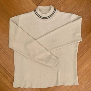 Pull Col Roulé Vintage Crème Blanche