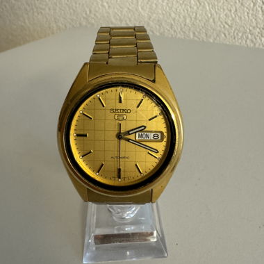 Seiko 5 Automatik Herrenuhr  Goldfarben (ca. 2002)