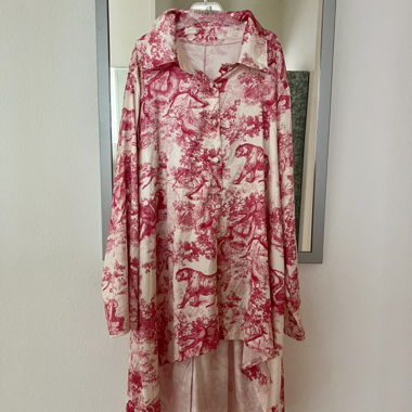 Seiden Imitat Hemdkleid
