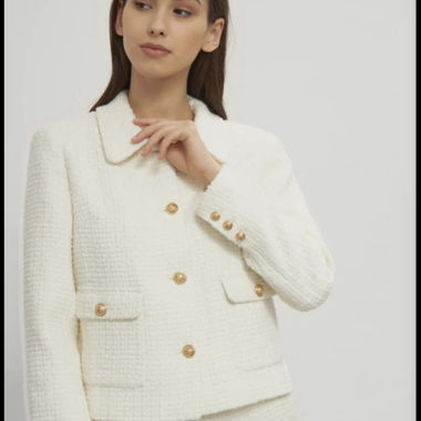 M-KAE Bouclé-Jacke in Off-White