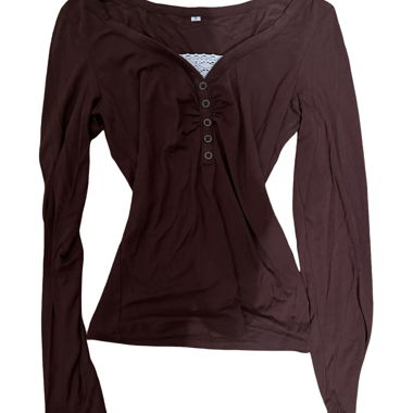 Brown long-sleeve top