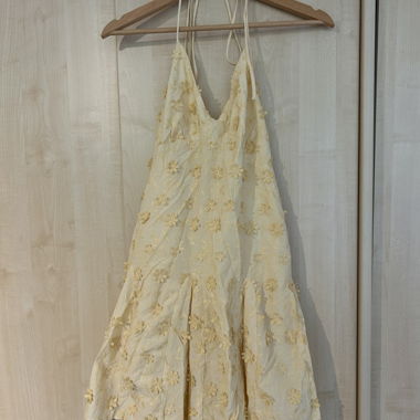 Floral Embroidered Halter Dress