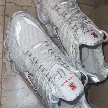 SHOX - Sneaker low - white/metallic silver