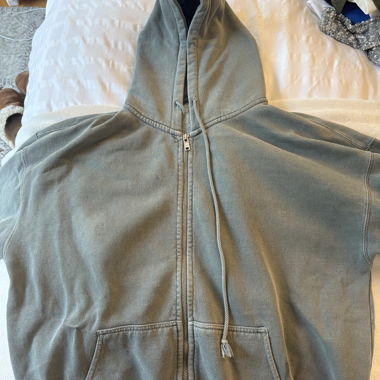 Felpa con zip verde-grigia