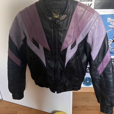 Leather motorcycle jacket