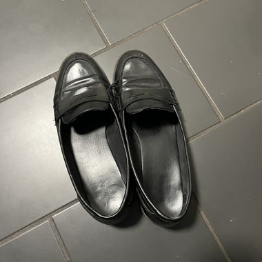 Mocassins noirs en cuir