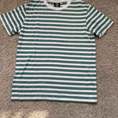 T-Shirt rayé vert/blanc Taille M